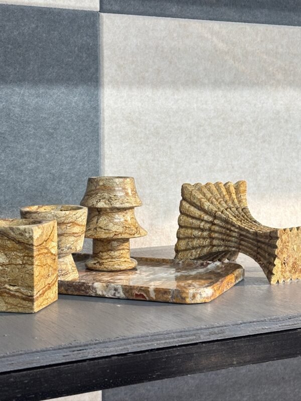 Stone art Marble Stone Decor Set – Natural Gemstone Plate, Bowls & Ornaments for Luxury Home Decoration - Image 2