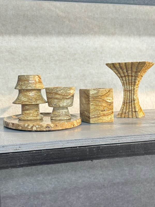 Stone art Marble Stone Decor Set – Natural Gemstone Plate, Bowls & Ornaments for Luxury Home Decoration - Image 6