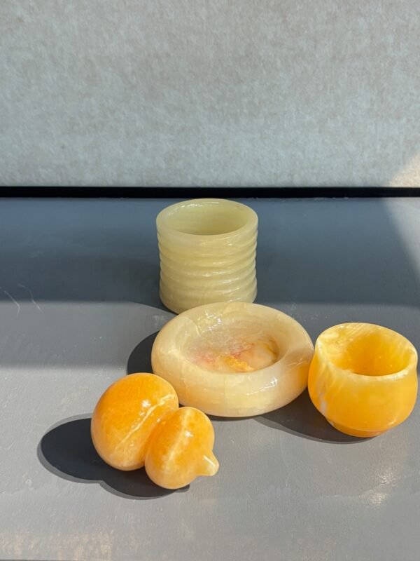 Stone art Marble Stone Decor Set – Natural Gemstone Plate, Bowls & Ornaments for Luxury Home Decoration - Image 7