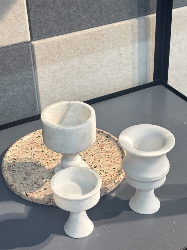 Stone art Marble Stone Decor Set – Natural Gemstone Plate, Bowls & Ornaments for Luxury Home Decoration - Image 2