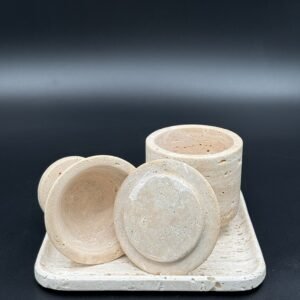 Stone art Marble Stone Decor Set – Natural Gemstone Plate, Bowls & Ornaments for Luxury Home Decoration