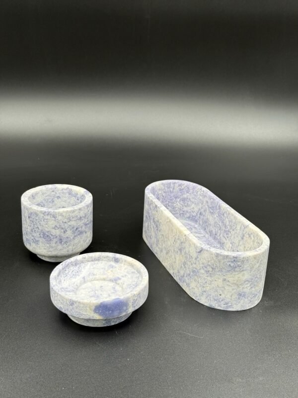 Stone art Marble Stone Decor Set – Natural Gemstone Plate, Bowls & Ornaments for Luxury Home Decoration - Image 2