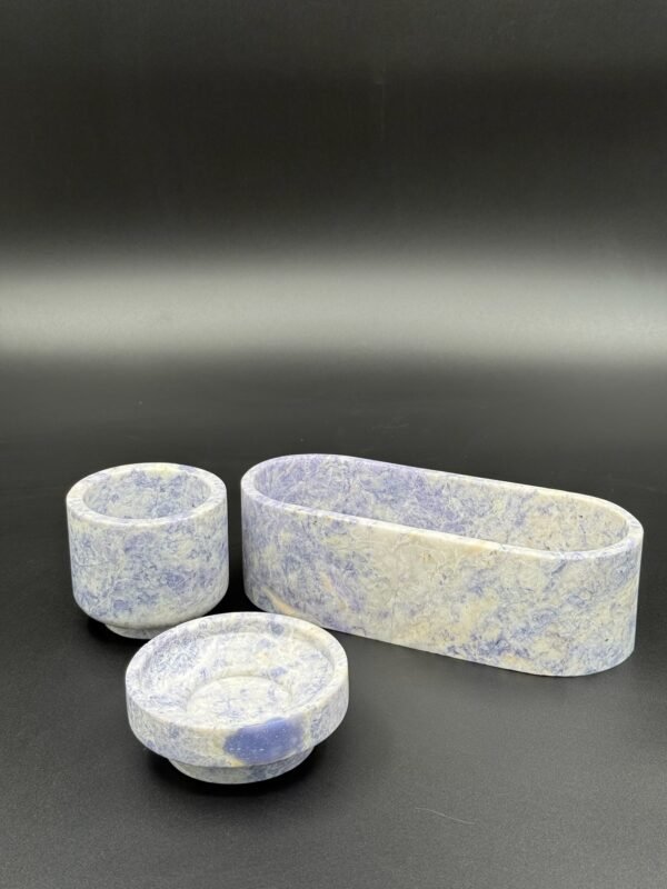 Stone art Marble Stone Decor Set – Natural Gemstone Plate, Bowls & Ornaments for Luxury Home Decoration - Image 3