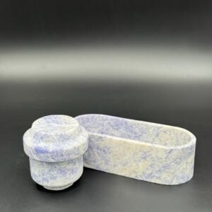 Stone art Marble Stone Decor Set – Natural Gemstone Plate, Bowls & Ornaments for Luxury Home Decoration