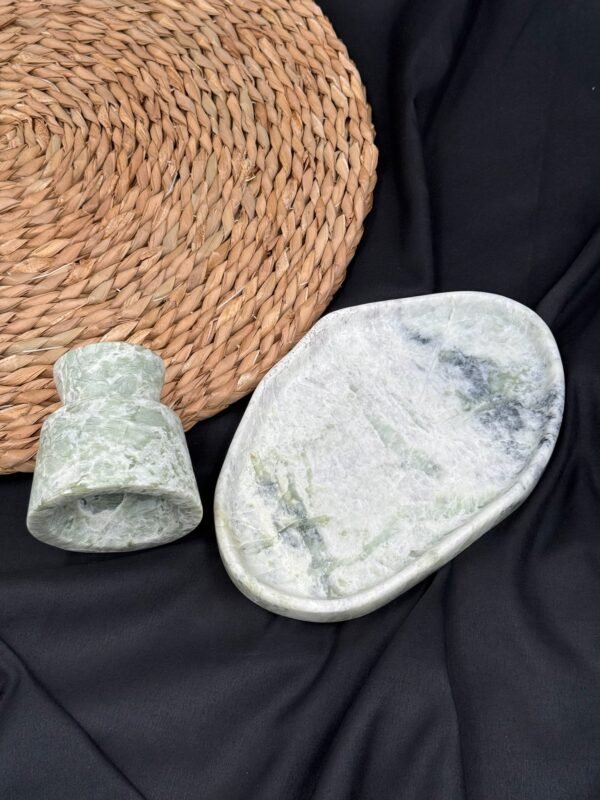 Stone art Marble Stone Decor Set – Natural Gemstone Plate, Bowls & Ornaments for Luxury Home Decoration - Image 2