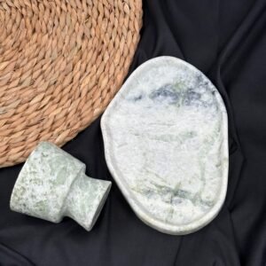 Stone art Marble Stone Decor Set – Natural Gemstone Plate, Bowls & Ornaments for Luxury Home Decoration