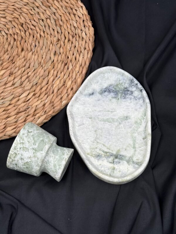 Stone art Marble Stone Decor Set – Natural Gemstone Plate, Bowls & Ornaments for Luxury Home Decoration