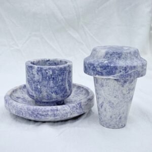 Stone art Marble Stone Decor Set – Natural Gemstone Plate, Bowls & Ornaments for Luxury Home Decoration