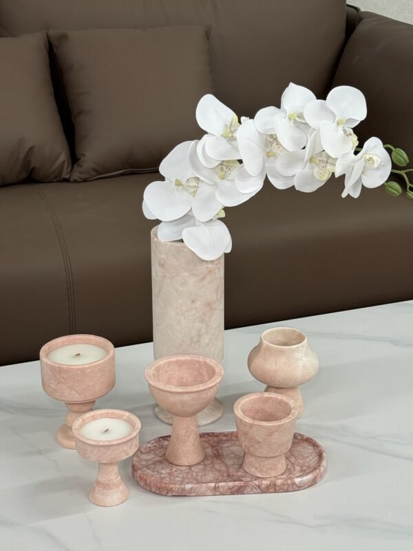 Stone art Marble Stone Decor Set – Natural Gemstone Plate, Bowls & Ornaments for Luxury Home Decoration - Image 2