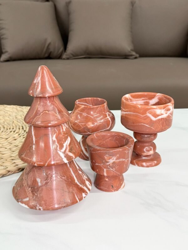 Stone art Marble Stone Decor Set – Natural Gemstone Plate, Bowls & Ornaments for Luxury Home Decoration - Image 3