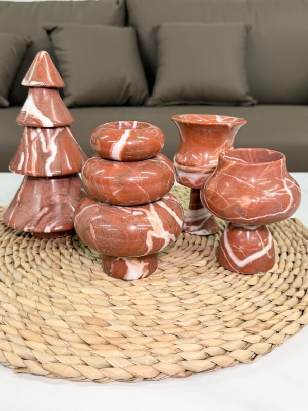 Stone art Marble Stone Decor Set – Natural Gemstone Plate, Bowls & Ornaments for Luxury Home Decoration - Image 4