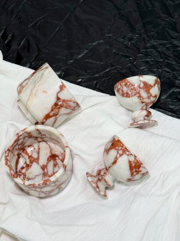 Stone art Marble Stone Decor Set – Natural Gemstone Plate, Bowls & Ornaments for Luxury Home Decoration - Image 2