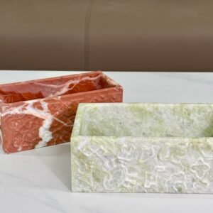 Stone art Marble Stone Decor Set – Natural Gemstone Plate, Bowls & Ornaments for Luxury Home Decoration