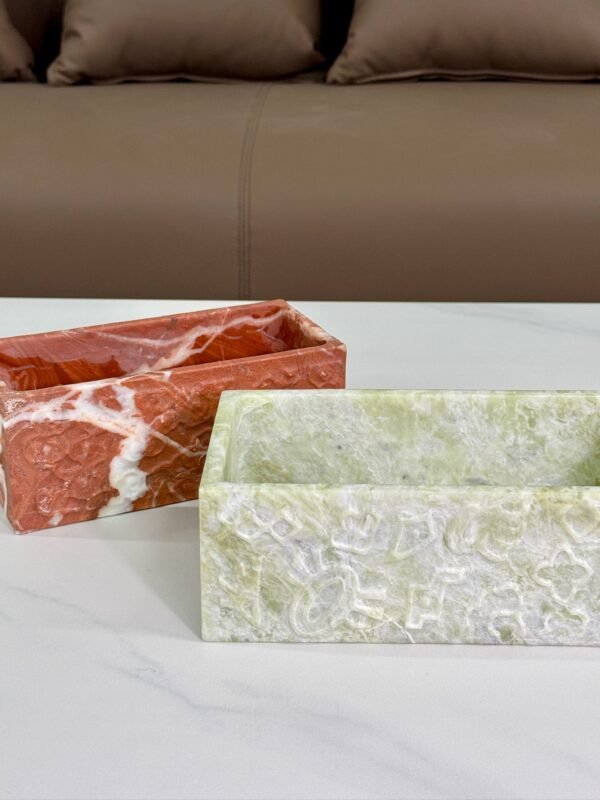 Stone art Marble Stone Decor Set – Natural Gemstone Plate, Bowls & Ornaments for Luxury Home Decoration