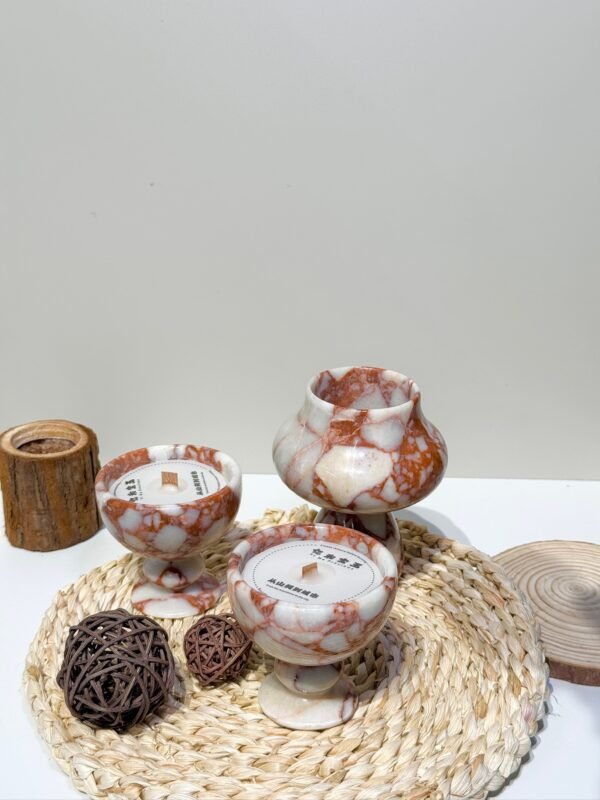 Stone art Marble Stone Decor Set – Natural Gemstone Plate, Bowls & Ornaments for Luxury Home Decoration - Image 2