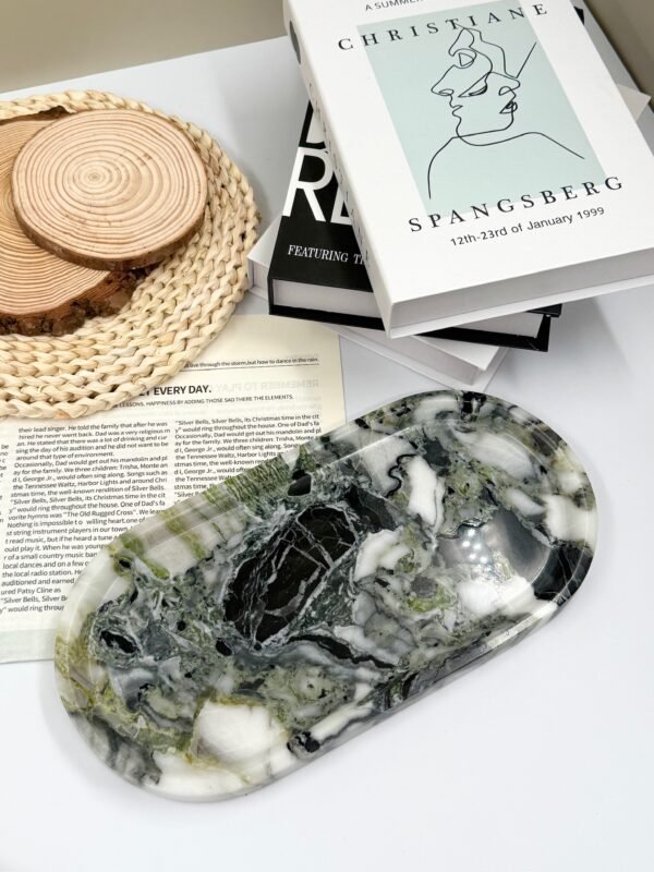 Stone art Marble Stone Decor Set – Natural Gemstone Plate, Bowls & Ornaments for Luxury Home Decoration - Image 3