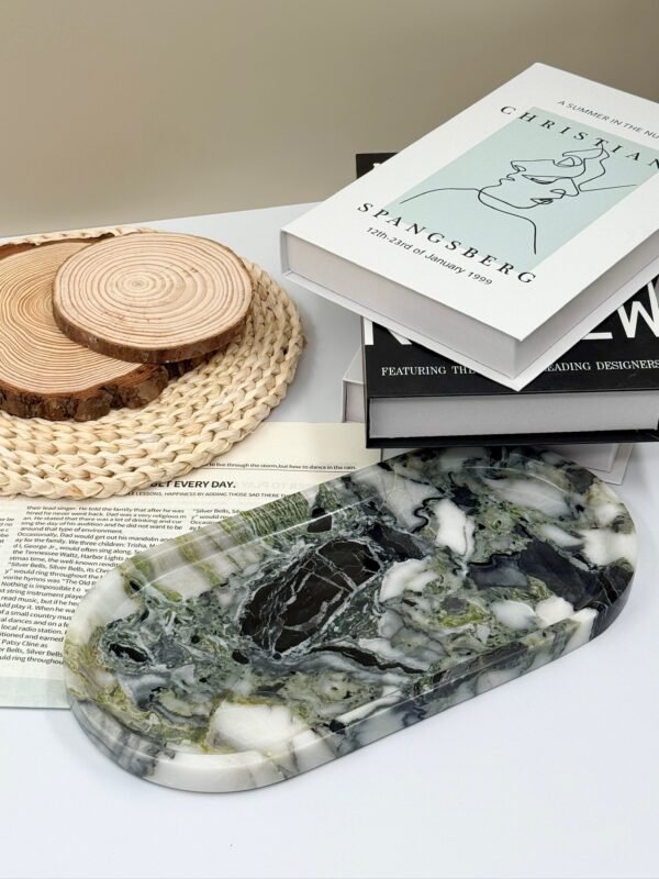 Stone art Marble Stone Decor Set – Natural Gemstone Plate, Bowls & Ornaments for Luxury Home Decoration - Image 5