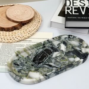 Stone art Marble Stone Decor Set – Natural Gemstone Plate, Bowls & Ornaments for Luxury Home Decoration