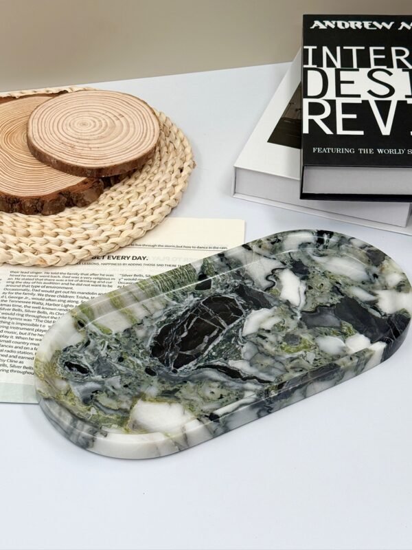 Stone art Marble Stone Decor Set – Natural Gemstone Plate, Bowls & Ornaments for Luxury Home Decoration