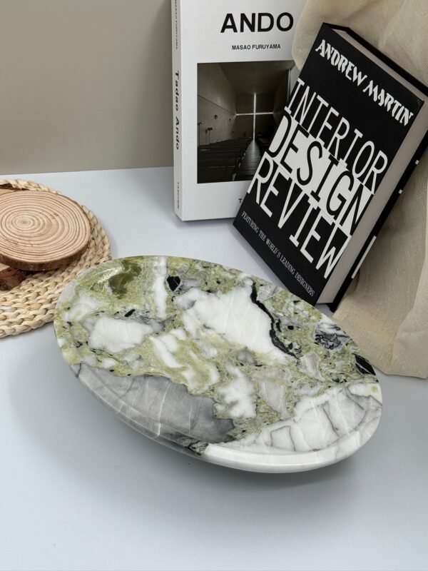 Stone art Marble Stone Decor Set – Natural Gemstone Plate, Bowls & Ornaments for Luxury Home Decoration