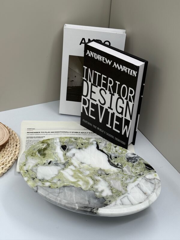 Stone art Marble Stone Decor Set – Natural Gemstone Plate, Bowls & Ornaments for Luxury Home Decoration - Image 4