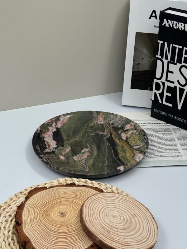 Stone art Marble Stone Decor Set – Natural Gemstone Plate, Bowls & Ornaments for Luxury Home Decoration - Image 2