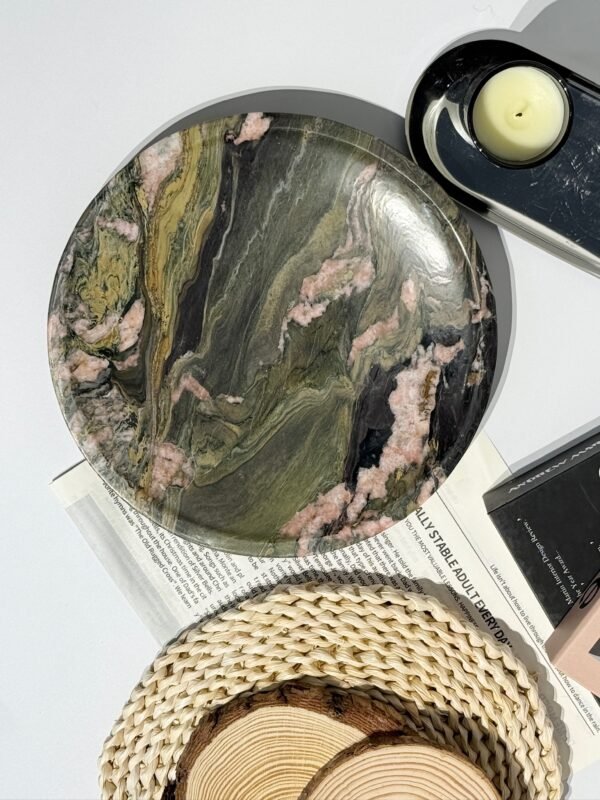 Stone art Marble Stone Decor Set – Natural Gemstone Plate, Bowls & Ornaments for Luxury Home Decoration - Image 5