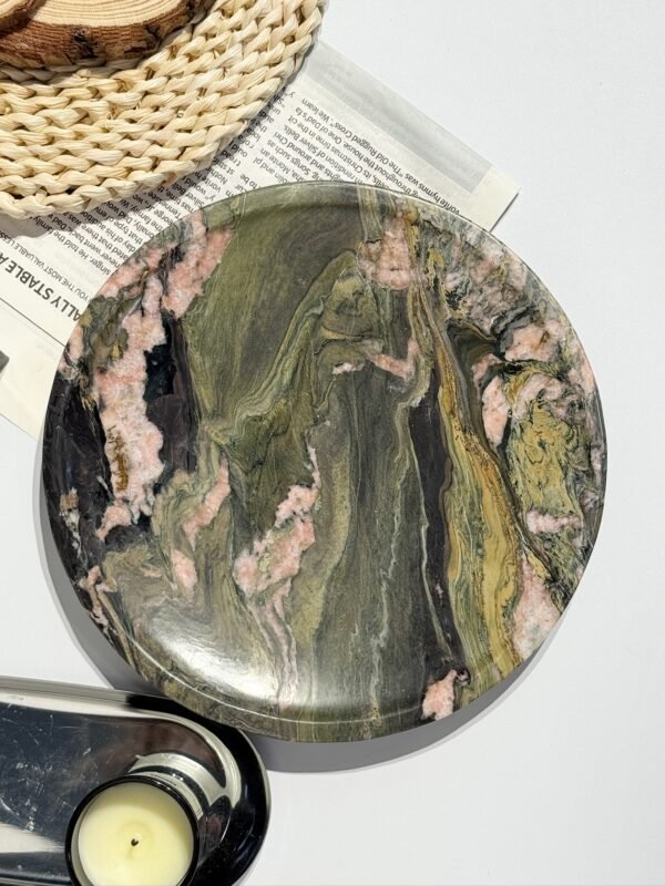 Stone art Marble Stone Decor Set – Natural Gemstone Plate, Bowls & Ornaments for Luxury Home Decoration