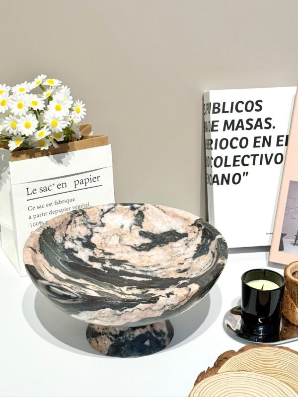 Stone art Marble Stone Decor Set – Natural Gemstone Plate, Bowls & Ornaments for Luxury Home Decoration - Image 2