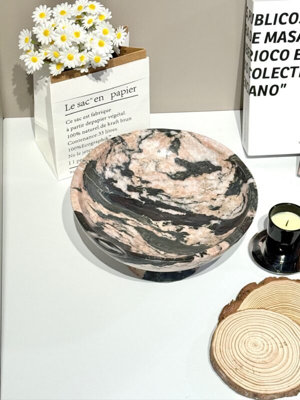 Stone art Marble Stone Decor Set – Natural Gemstone Plate, Bowls & Ornaments for Luxury Home Decoration - Image 5