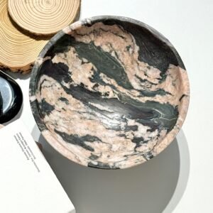 Stone art Marble Stone Decor Set – Natural Gemstone Plate, Bowls & Ornaments for Luxury Home Decoration