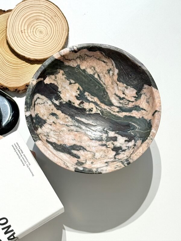 Stone art Marble Stone Decor Set – Natural Gemstone Plate, Bowls & Ornaments for Luxury Home Decoration