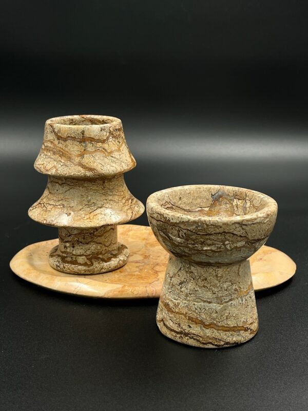 Stone art Marble Stone Decor Set – Natural Gemstone Plate, Bowls & Ornaments for Luxury Home Decoration