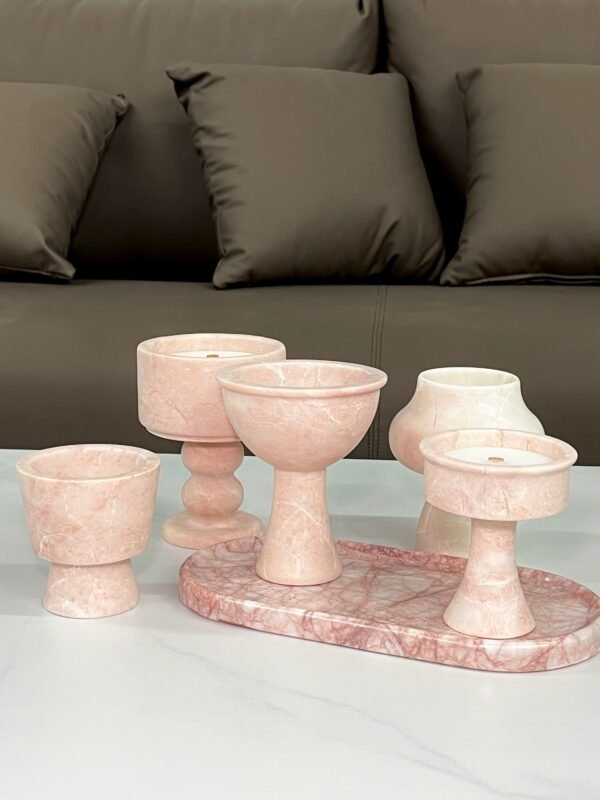 Stone art Marble Stone Decor Set – Natural Gemstone Plate, Bowls & Ornaments for Luxury Home Decoration - Image 4