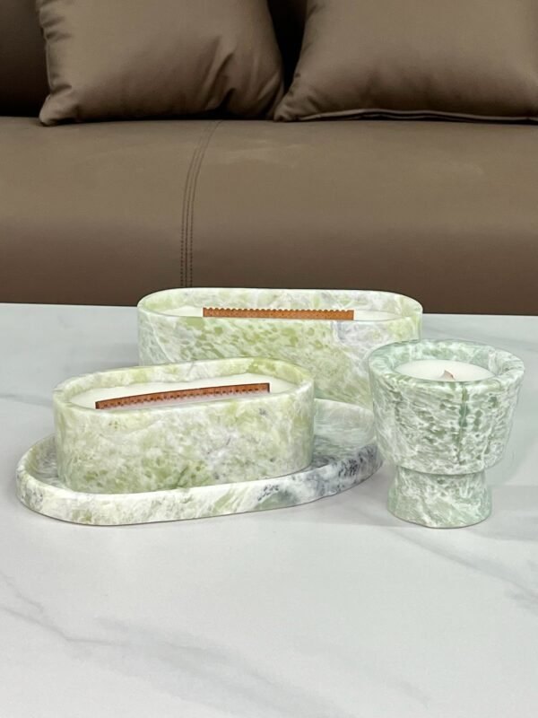Stone art Marble Stone Decor Set – Natural Gemstone Plate, Bowls & Ornaments for Luxury Home Decoration - Image 3