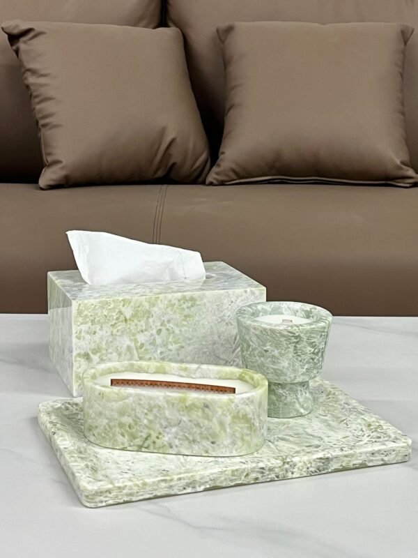 Stone art Marble Stone Decor Set – Natural Gemstone Plate, Bowls & Ornaments for Luxury Home Decoration - Image 4