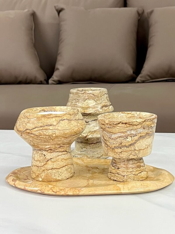 Stone art Marble Stone Decor Set – Natural Gemstone Plate, Bowls & Ornaments for Luxury Home Decoration - Image 6